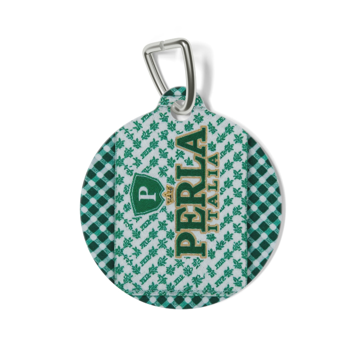Medaglietta per cane in metallo “Tartan” — Perla Italia