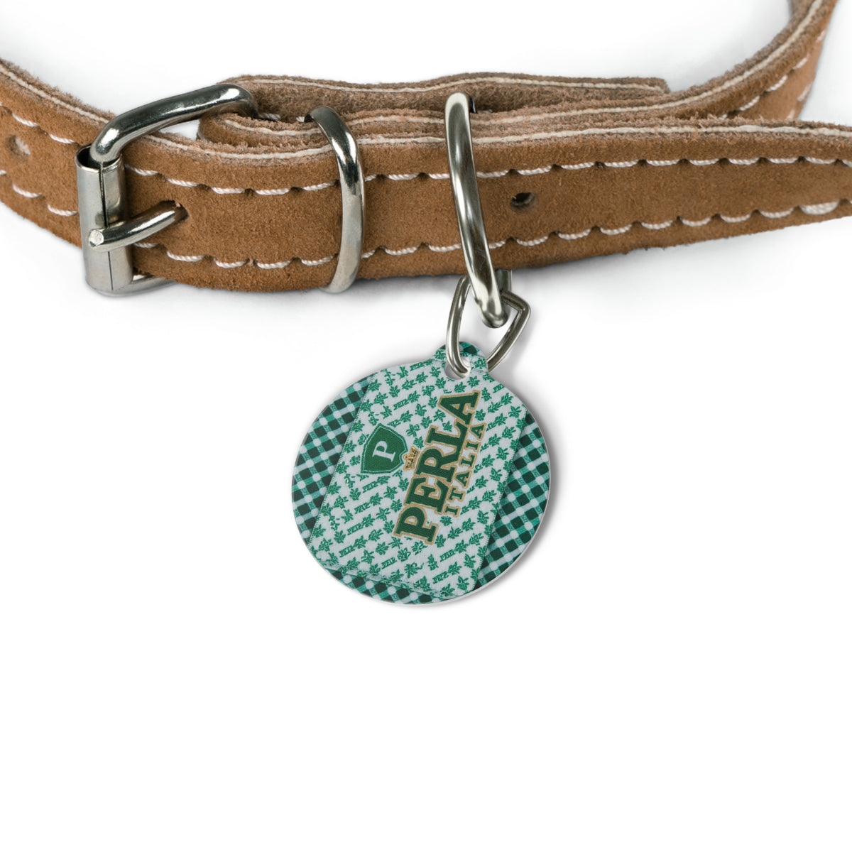 Medaglietta per cane in metallo “Tartan” — Perla Italia