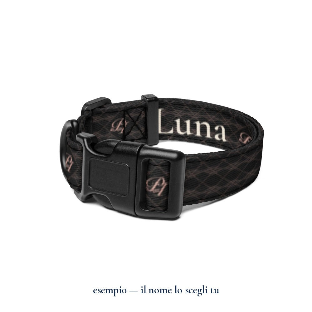 Collare "Geometrico": esempio con il nome Luna — Perla Italia