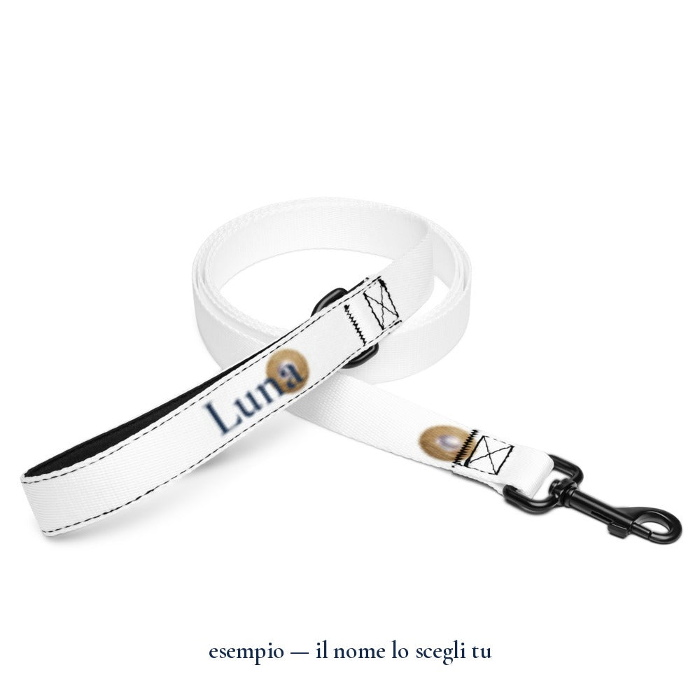 Guinzaglio "Crea il Tuo Design": esempio con il nome Luna — Perla Italia