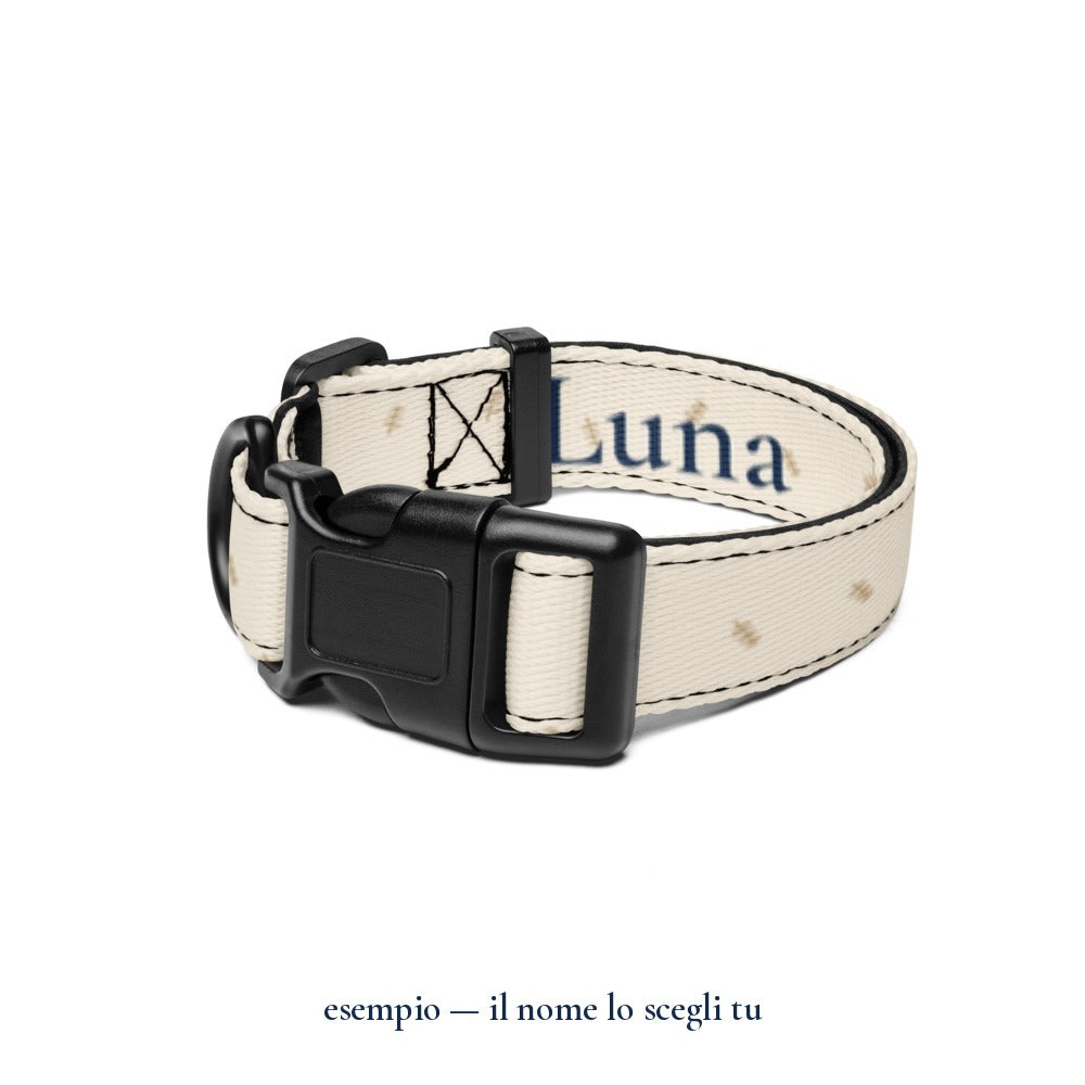 Collare "Lino": esempio con il nome Luna — Perla Italia
