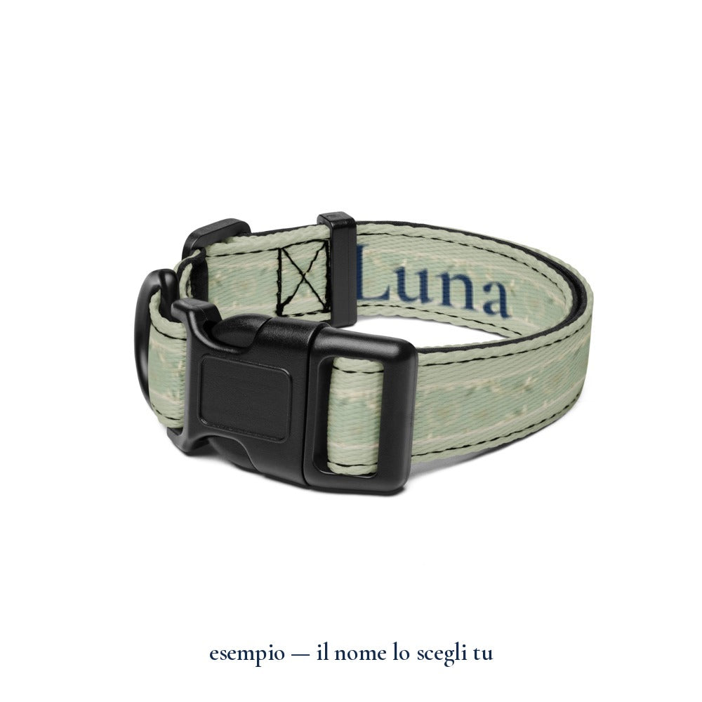 Collare "Damasco Verde": esempio con il nome Luna — Perla Italia