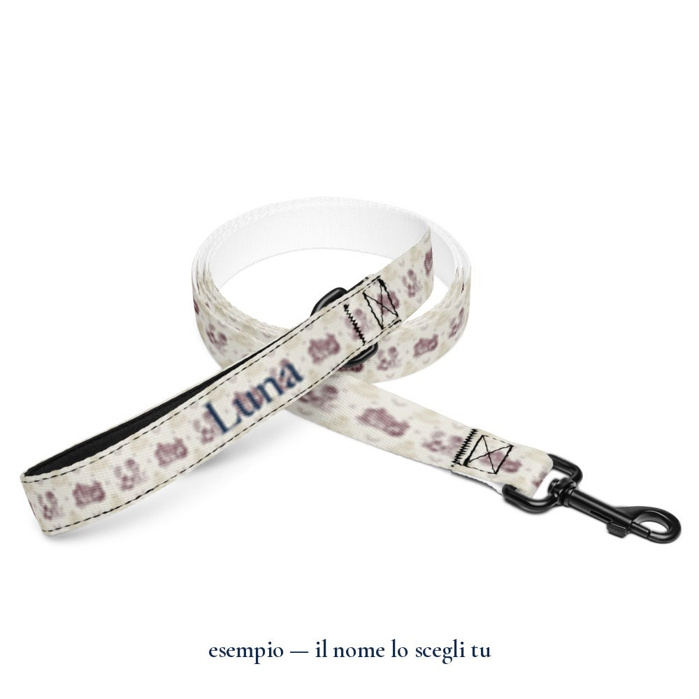 Guinzaglio "Toile Rubino": esempio con il nome Luna — Perla Italia