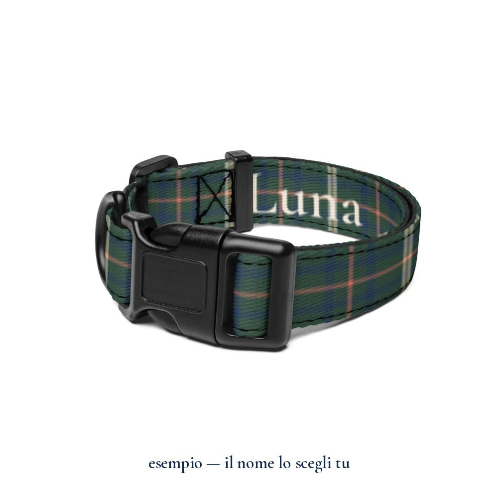 Collare "Tartan": esempio con il nome Luna — Perla Italia